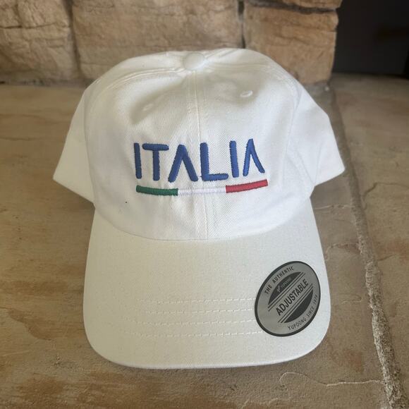 YUPOONG The Classics Hat White/ Blue With Italia‎ Logo Mult-Color Brand New! - Picture 1 of 7
